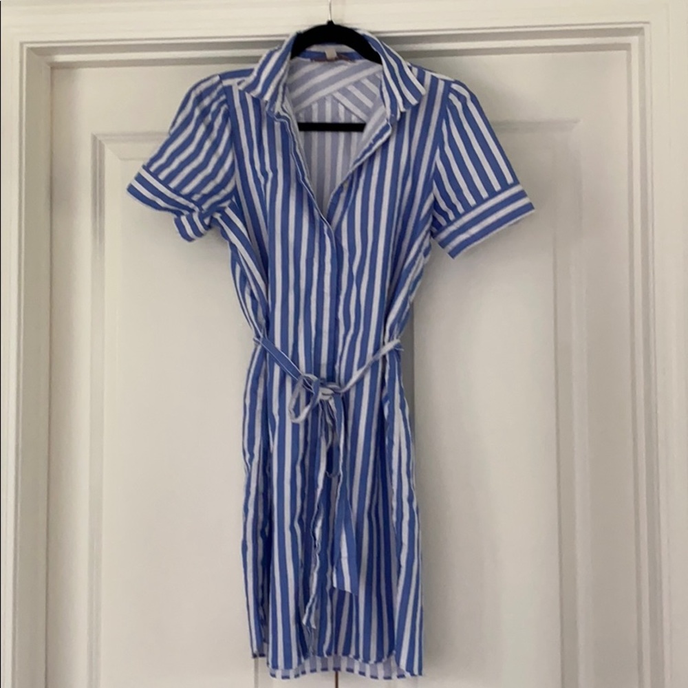 LOFT Striped Shirt Dress